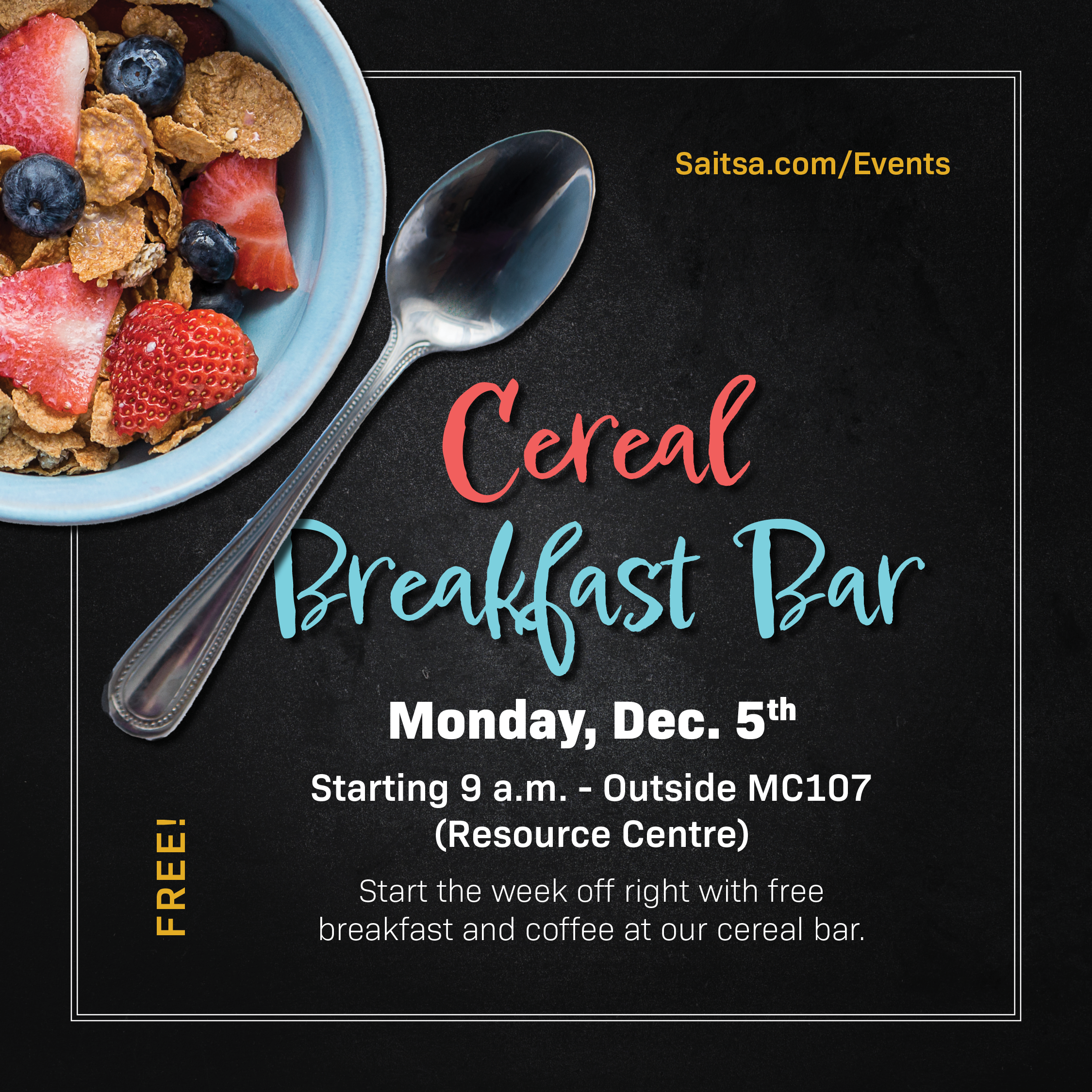 Free Breakfast - Cereal Bar & Destress Kits Breakfast Graphics 2022 1080 Dec 5