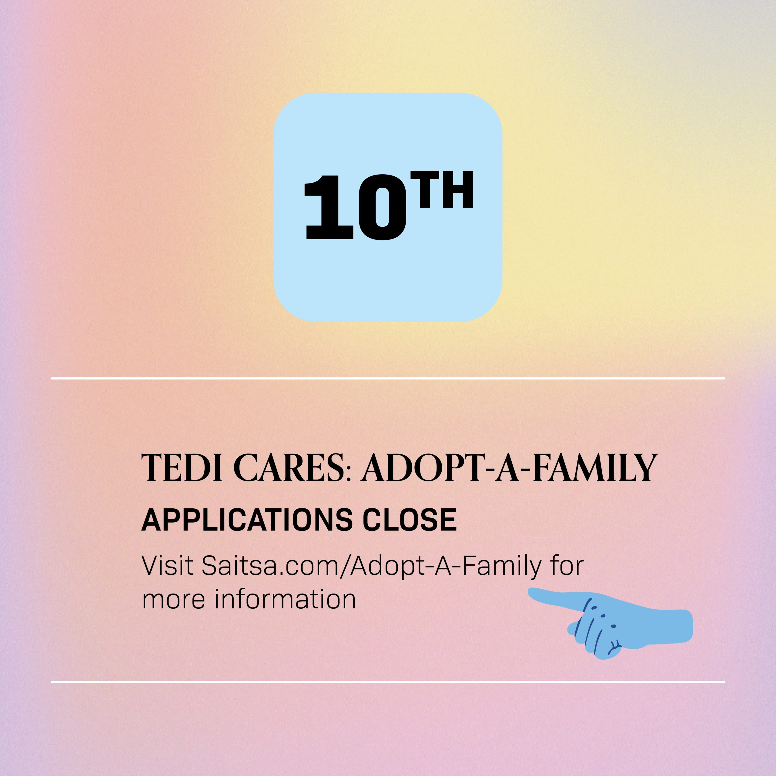 Tedi Cares: Adopt-A-Family Applications Close SE Saitsa Events Schedule Nov 2023 Calendar10 scaled