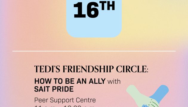 Tedi's Friendship Circle: How to be an Ally with SAIT Pride SE Saitsa Events Schedule Nov 2023 Calendar16