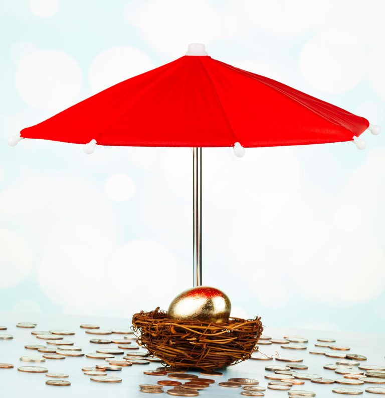 Four Steps to Building Financial Resiliency Into Your Investing Journey Nest egg rainy day umbrella websized