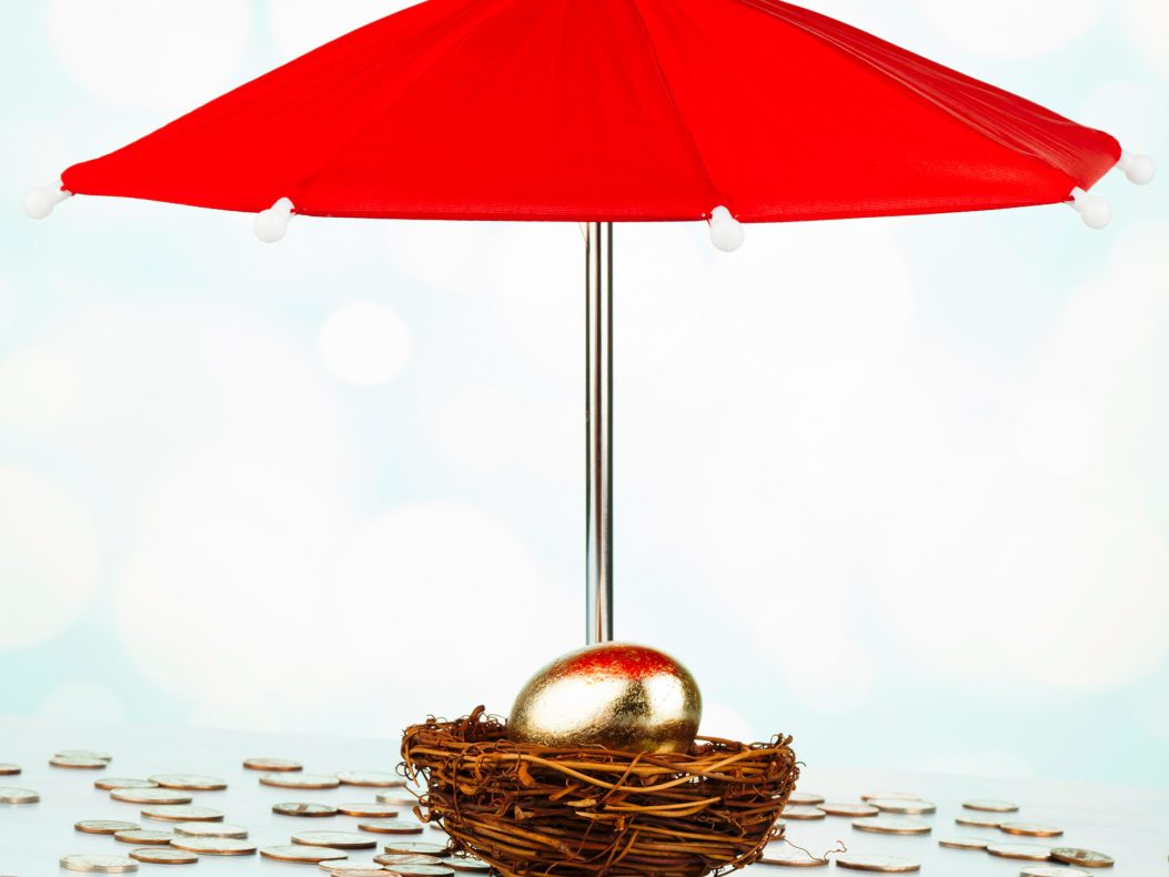 Four Steps to Building Financial Resiliency Into Your Investing Journey Nest egg rainy day umbrella websized